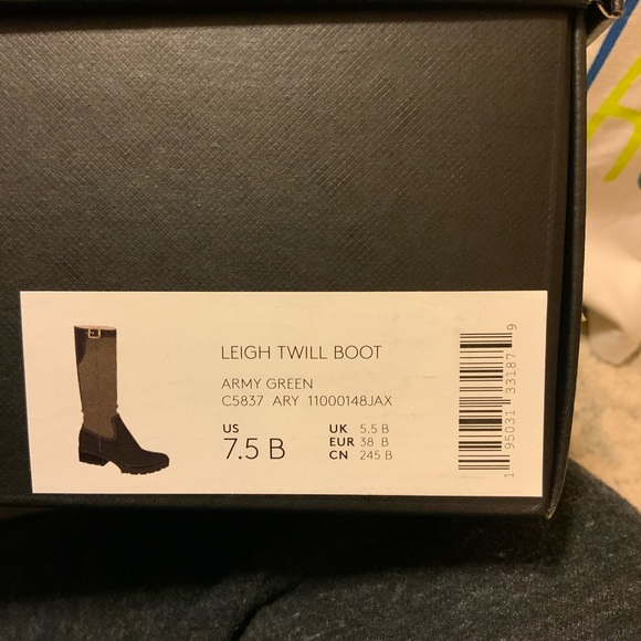 COACH ARMY GREEN LEIGH TWILL BOOTS  SIZE 7.5 B - Picture 8 of 11